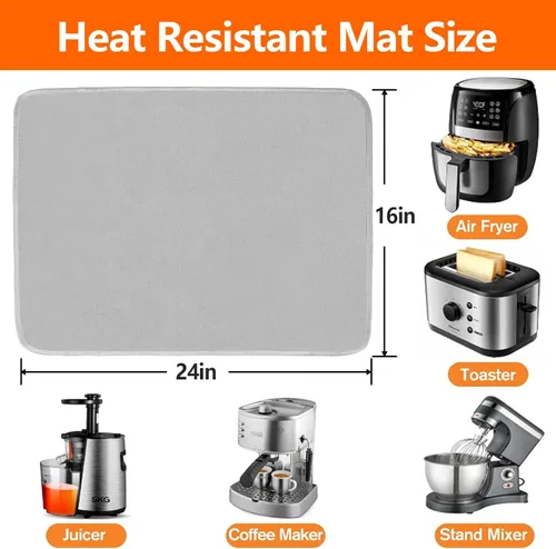 Miniatura 5 de Tapetes resistentes al calor para encimera, tapete ignífugo para freidora de aire de 16 x 24 pulgadas, tapetes para parrilla al aire libre