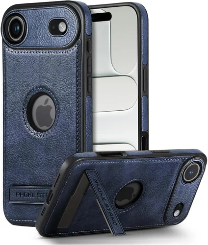 Miniatura 37 de Funda de cuero para iPhone 13 Pro, funda protectora delgada con función atril a prueba de golpes, soporte invisible integrado compatible con iPhone