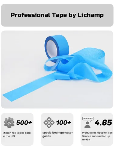Miniatura 7 de Lichamp Cinta azul para pintores, 1 paquete de cinta de papel de 1.9 pulgadas por 55 yardas, cintas azules para manualidades y artes