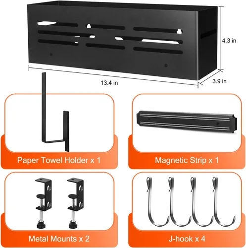 Miniatura 4 de Organizador de parrilla para parrilla Blackstone de 28/36 pulgadas, soporte para accesorios de barbacoa con tira magnética y soporte para toallas