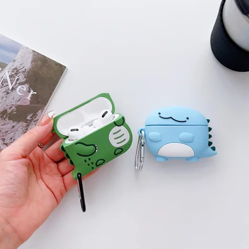 Miniatura 5 de Paquete de 2: funda Lubiogio 3D de cocodrilo + dinosaurio para Airpod Pro, diseño de animales Kawaii de dibujos animados 3D para niños