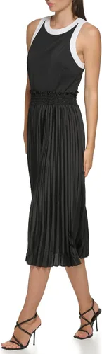 Miniatura 3 de Karl Lagerfeld Paris Womens Mixed Media Pelated Midi Dress