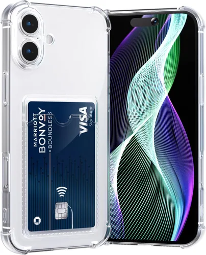 Miniatura 32 de AKABEILA Funda para iPhone 11 Pro Clear Cute Phone Case Soft TPU Wallet Case Slim Bag Cover a prueba de golpes con ranura para tarjetas Transparente