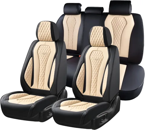 Miniatura 35 de Coverado Fundas de Asiento, Fundas de Asiento de Coche para Asientos Delanteros, Funda de Asiento de Coche Roja, Fundas de Asiento de Coche Rojo