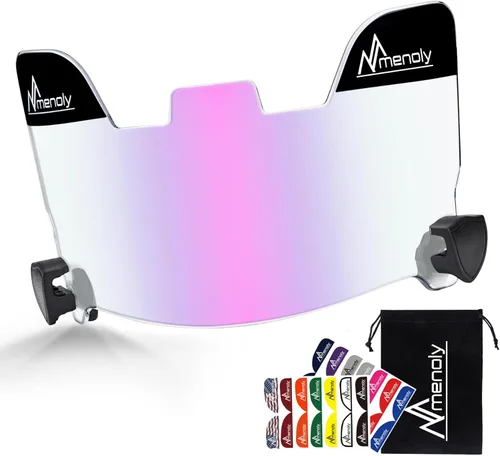Miniatura 14 de MENOLY Visera de fútbol, visera de casco de fútbol juvenil, resistente a los arañazos, bloqueador UV, visera de protección facial para casco
