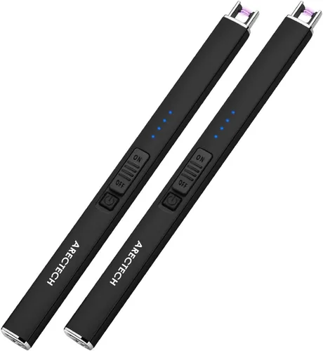 Miniatura 12 de ARECTECH Encendedor de velas eléctrico con cable tipo C, regalo de cumpleaños para hombres, mujeres, esposa, encendedores de arco de plasma Verde