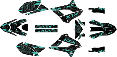 Miniatura 5 de Kit de gráficos para Kawasaki KLX250 2008-2020 y KLX300SM 2021-2023 Twitch Series Azul 9 mil - Easy Go - Adhesivo para motocicleta Dirt Pit Bike