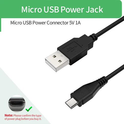 Miniatura 2 de Cable de carga de pared micro USB de 5 V, adaptador de alimentación de CA a CC con cable de alimentación de 9.8 ft de 10 pies para cámara