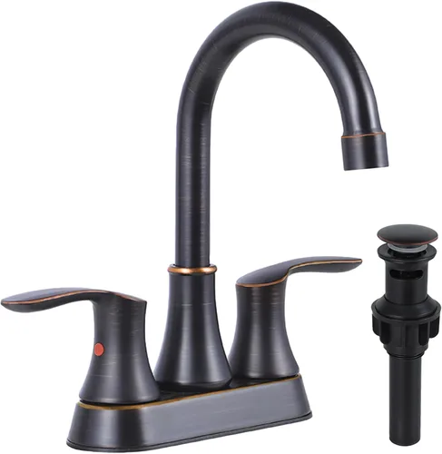 Miniatura 11 de Friho Juego de 2 grifos de baño de níquel cepillado, juego central sin plomo, moderno, comercial, de 2 manijas, para lavabo de baño, juego de 2, 3