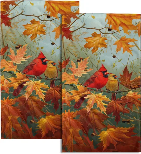 Miniatura 10 de Giwawa Juego de 2 toallas de mano vintage con diseño de oso y ciervo, diseño de alce y árbol, toalla de cara súper suave para baño, cocina, hombre