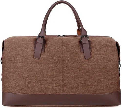 Miniatura 2 de Bolso de viaje de gran capacidad para hombre, bolso cruzado de fin de semana, bolso de mensajero de hombro para hombre, bolso de lona, marrón
