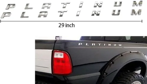 Miniatura 2 de 2 emblemas cromados de platino placa de identificación lateral 3D de repuesto para F150 F250 F350 Platino Origianl tamaño (cromado)