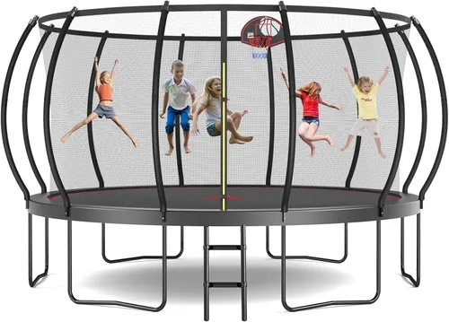 Miniatura 14 de Tatub - Grandes trampolines al aire libre de 10, 12, 14, 15 y 16 pies para niños y adultos, trampolines de calabaza recreativos al aire libre
