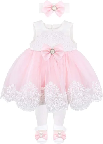 Miniatura 3 de Taffy - Vestido de princesa bordado para recién nacido, 6 piezas, color rosa, Rosado