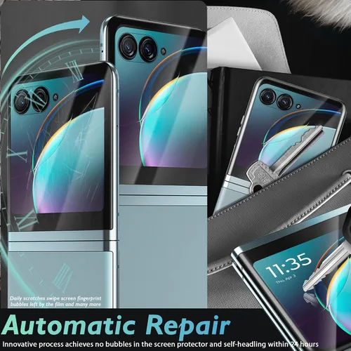 Miniatura 3 de Orzero Paquete de 3 protectores de pantalla frontal compatibles con Motorola Razr+/Razr Plus 2023, Protector De Pantalla TPU suave (no vidrio)