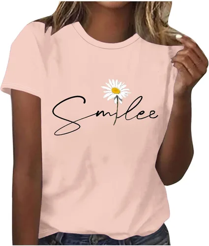Miniatura 116 de Camiseta con estampado de animales para mujer, camiseta de libélula divertida, linda camiseta de manga corta, blusa de primavera 2023, camisas