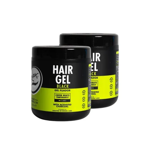 Miniatura 11 de Gel para el cabello negro Rolda para hombres - Gel de peinado de sujeción media con carbón activado para aspecto húmedo - Cubre las canas y realza