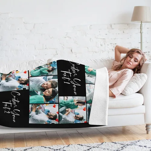 Miniatura 7 de Manta personalizada para adultos, manta de fotos personalizada para parejas, familia, niños, mascotas, regalo para cumpleaños, aniversario, Navidad