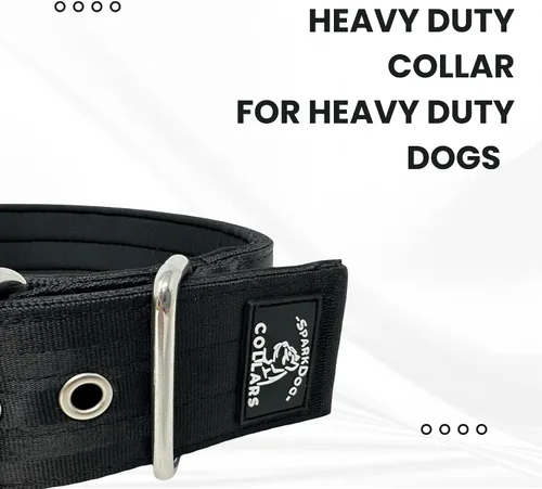Miniatura 6 de SparkDog - Collar acolchado para perro, 2 pulgadas de ancho, nailon de 4 capas, correas para cinturón de seguridad, accesorios de acero inoxidable