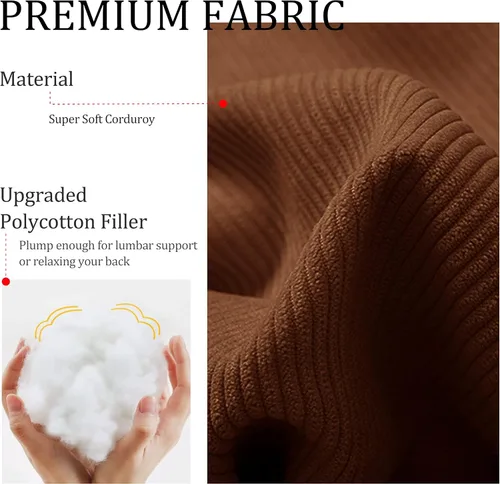 Miniatura 5 de Cojín triangular Vercart para cama y sofá en forma de cuña, para apoyar la espalda, para leer, soporte lumbar, con funda removible.