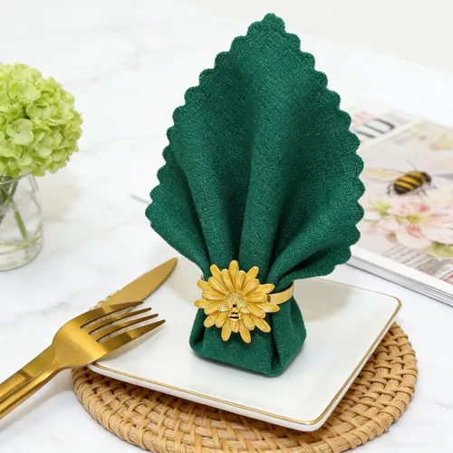 Miniatura 3 de Juego de 8 servilleteros de girasol, juego de 8 servilleteros de abejas y flores, para fiesta de primavera, jardín, boda, baby shower, comedor