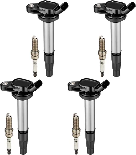 Miniatura 28 de BDFHYK Paquete de bobina de encendido y bujías de iridio compatibles con Audi Volkswagen 2.0L L4 4.2L V8 para UF575 PFR7S8EG, juegos de 4