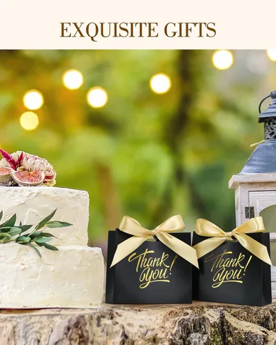 Miniatura 2 de EQOREIIN Bolsas de regalo pequeñas, paquete de 25 bolsas de regalo de 4.5 x 1.8 x 3.9 pulgadas, mini bolsas de agradecimiento de papel kraft negro