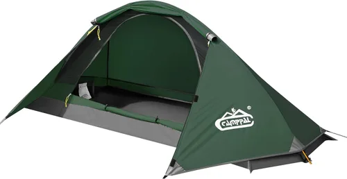 camppal Tienda de campaña para 1 persona para acampar, senderismo, caza de montaña, tiendas de mochilero, resistencia a las 4 estaciones a prueba de