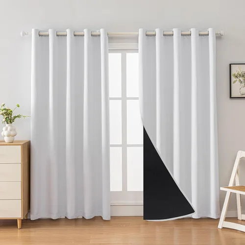 Miniatura 34 de Anytime Juego de 2 paneles de cortinas 100% opacas, con aislamiento térmico para dormitorio, paneles de sombreado completo