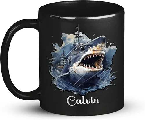 Miniatura 15 de Taza de café personalizada de cuervo con nombre de amante de cuervos, taza de café negra personalizada de animales de 11 onzas y 15 onzas, taza