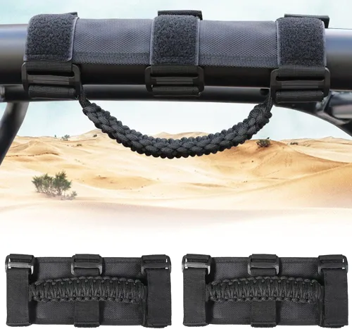 Miniatura 21 de Asas de agarre para barra estabilizadora con luz de techo para 1945-2025 Jeep Wrangler CJ YJ TJ JK JL Gladiator JT UTV Polaris RZR 2.0”-4.0” jaula 2