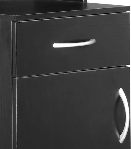 Miniatura 6 de Karl Home Armario de torre estrecho de 70 pulgadas de alto con 3 estantes, 1 cajón y 1 compartimento, para baño y sala de estar, color negro