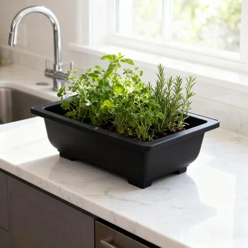 Miniatura 7 de MOUYAT 15 macetas de entrenamiento para bonsái de 8.9 pulgadas, maceta rectangular de plástico grande para plantas, jardín, patio, oficina, balcón