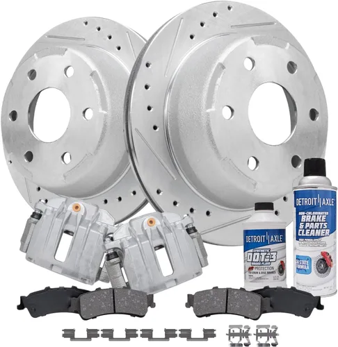 Miniatura 93 de Detroit Axle - 4 rotores de freno para Chevrolet Cruze Volt Orlando Verano, rotores de freno de disco perforados y ranurados de repuesto : rotor