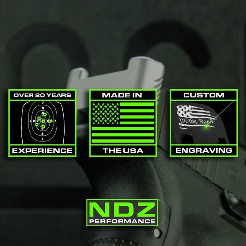 Miniatura 8 de NDZ Performance Placa trasera de aluminio con asistencia deslizante para Glock 1-5 Glock 17 19 19 19 x 22 23 24 26 27 31 32 33 34 35 45 47 49, Rojo