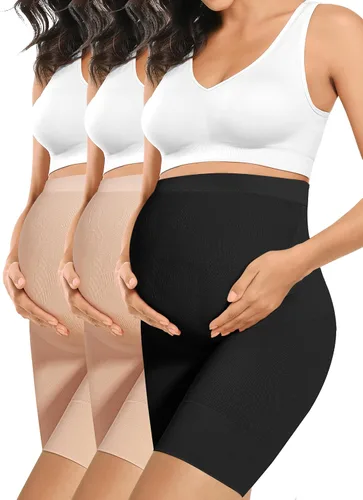 Miniatura 14 de Ropa moldeadora de maternidad de alta calidad "Baby Bump", ropa interior de embarazo de cintura alta a medio muslo que evita rozaduras, soporte