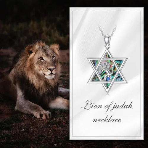 Miniatura 19 de YFN Collar de estrella de David de plata de ley, concha de abulón, árbol de la vida, joyería judía, regalos para mujeres y hombres