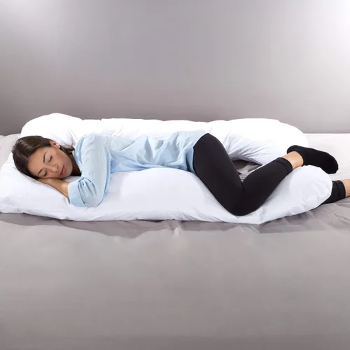 Miniatura 5 de Lavish Home - Almohada de cuerpo completo, almohada 7 en 1 con funda extraíble, cómoda forma de U para apoyo, dormir, descansar, estudiar y más