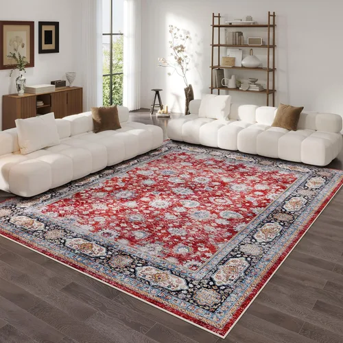 Miniatura 96 de Rugcomf Alfombra de pasillo de 2 x 6 pies, lavable, bohemio, suave, antideslizante, no desprende pelusa, lana sintética, estilo vintage para cocina