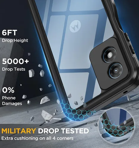 Miniatura 4 de Funda impermeable para Motorola Moto G Play 2024 con protector de pantalla integrado, cuerpo completo bajo el agua, a prueba de polvo, a prueba