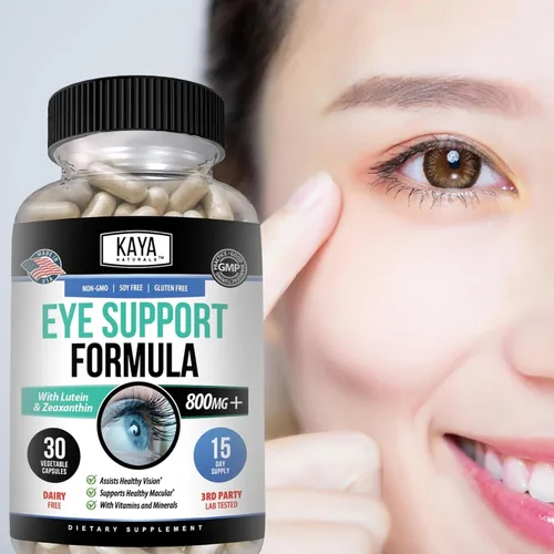 Miniatura 8 de Kaya Naturals Suplemento de salud ocular, luteína y zeaxantina, salud de la visión, apoyo a la fatiga ocular 800 mg Suplemento vitamínico 30 cápsulas