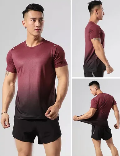 Miniatura 5 de Paquete de 5 camisetas de manga corta con cuello redondo y de secado rápido para hombre camisetas deportivas para correr entrenar o ir al gimnasio