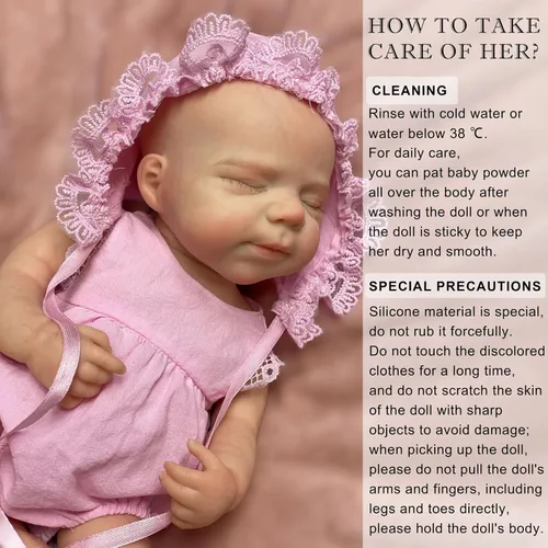 Miniatura 7 de Gileutay Muñecas de bebé de silicona de 12 pulgadas, cuerpo completo, muñecas realistas reborn para niñas, recién nacidas pintadas a mano que