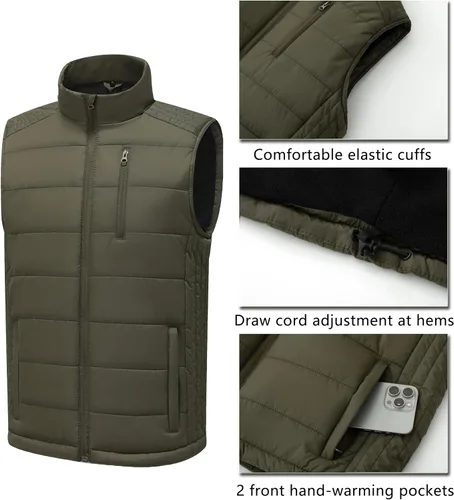 Miniatura 2 de Vcansion Chaleco acolchado con cuello alto casual para hombre