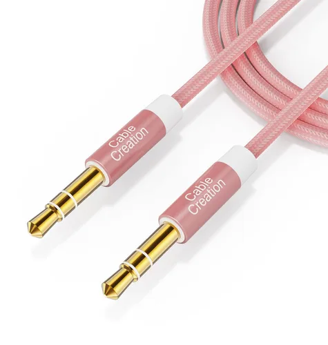 Miniatura 11 de CableCreation Cable auxiliar de 3.5mm (3 pies/1 m), cable de audio de 3.5mm, cable auxiliar trenzado de sonido Hi-Fi de 1/8 para estéreo de coche