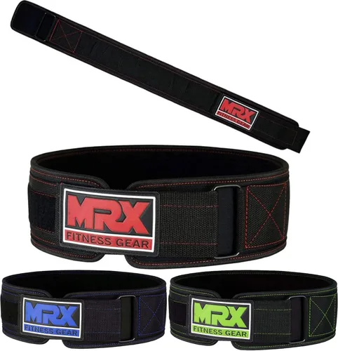 Miniatura 7 de MRX - Cinturón de levantamiento de pesas, 4 pulgadas de ancho, 0.315 in de grosor, acolchado para la espalda, con correas flexibles de espuma