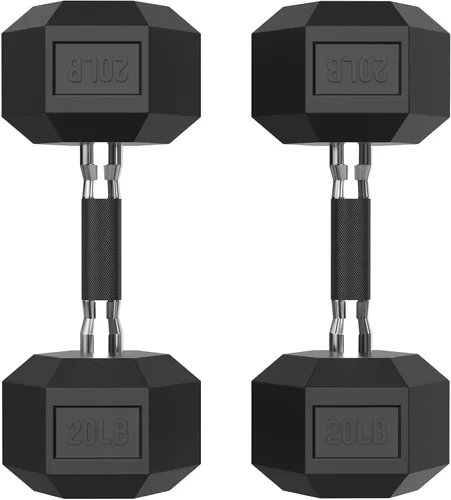 Miniatura 16 de PAPABABE HEX Juego de Mancuernas 2.5-125lb, Mancuernas de Gimnasio en Casa con Revestimiento de Goma, Mancuernas de Pesas para Ejercicio y Fitness