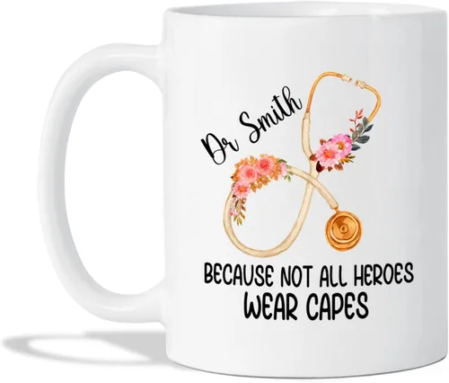 Miniatura 10 de Tazas personalizadas del mejor médico del mundo, tazas de café personalizadas con nombre, tazas de té personalizadas para médico, regalos de Taza