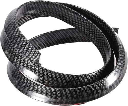 Miniatura 3 de Recorte de arco de rueda de fibra de carbono - Tira de cejas negra para la mayoría de los autos