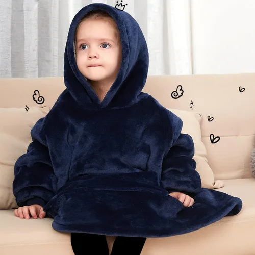 Miniatura 5 de KFUBUO - Manta con capucha portátil para niños pequeños, de Sherpa, con bolsillo, sudadera para niños de 2 a 6 años, sudaderas lindas, regalos